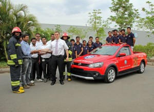 Apprentices from Volkswagen Academy India build a fire-fighting car for the Pune Plant
