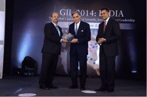 Ratan Tata receives Frost & Sullivan Growth, Innovation and Leadership Award for Visionary Innovation at GIL India: 2014