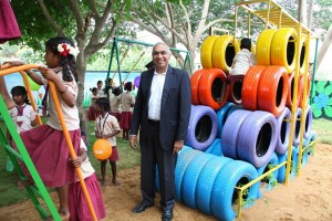 Apollo Tyres uses end-of-life radials to create playgrounds in Chennai schools