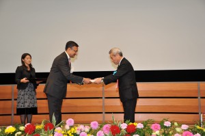Rohit Saboo, CEO and President, NEIL receiving the Deming Grand Prize, 2015 in Tokyo