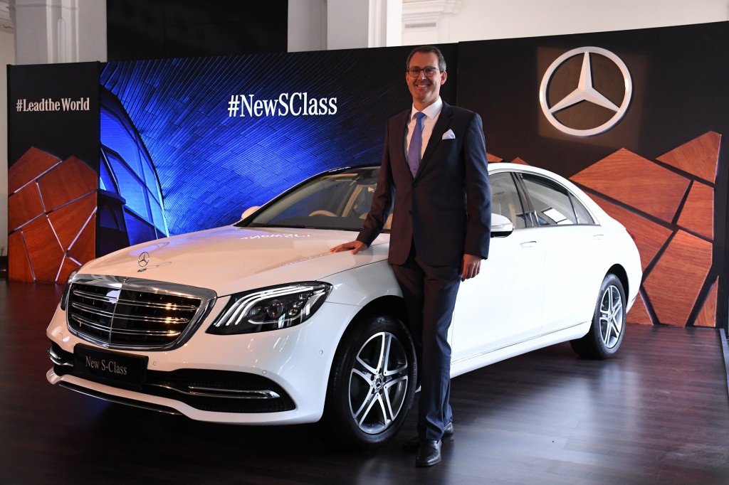 Mr. Michael Jopp, VP, Marketing & Sales, Mercedes-Benz India with the all new S-Class in Chennai