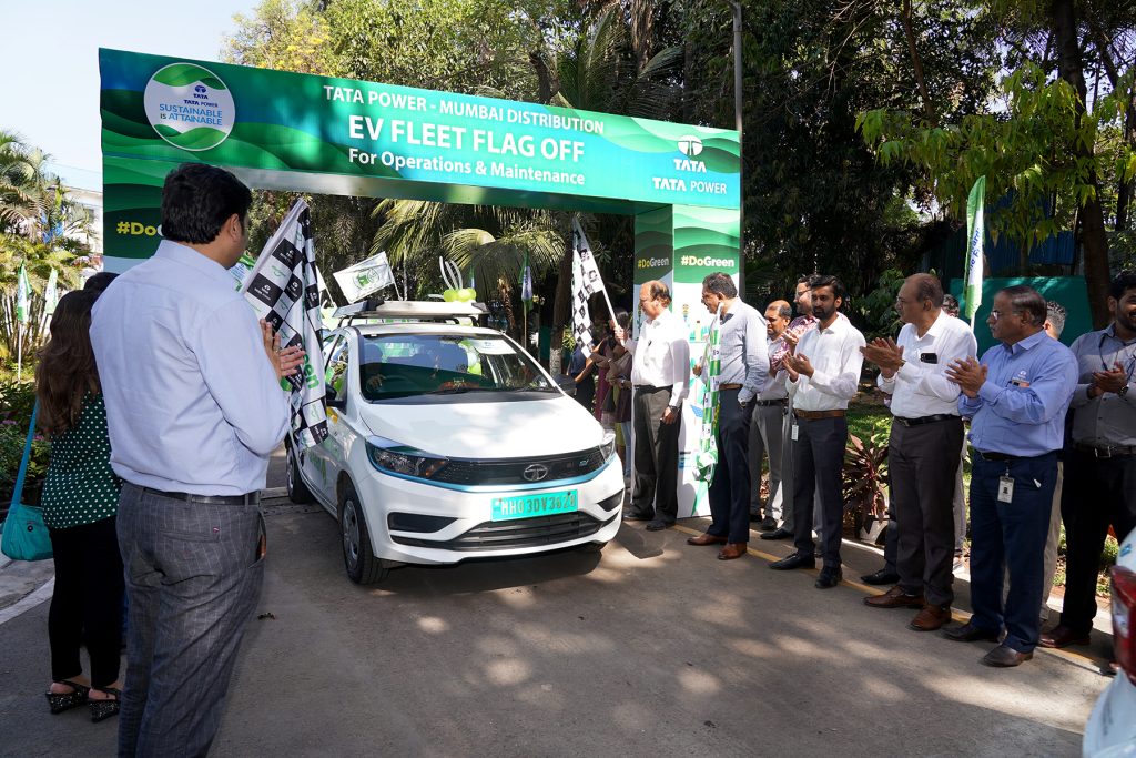 This image is to show the Flag off ceremony conducted by The Tata Power Mumbai Distribution
